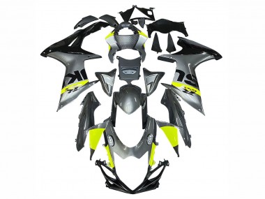 Erschwingliche Suzuki GSXR 600 / GSXR 750 Motorrad Verkleidung 2011-2024 - Silber Gelb Schwarz