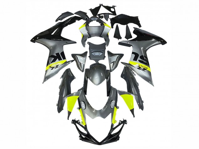 Erschwingliche Suzuki GSXR 600 / GSXR 750 Motorrad Verkleidung 2011-2024 - Silber Gelb Schwarz