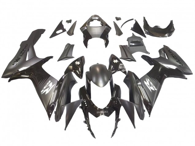 Erschwingliche Suzuki GSXR 600 / GSXR 750 Motorrad Verkleidung 2011-2024 - Matt Schwarz Glanzendes Schwarz Weiss Aufkleber