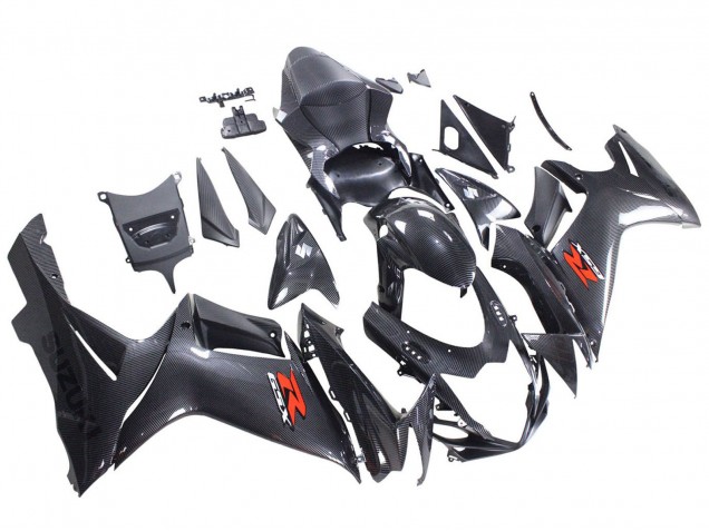 Erschwingliche Suzuki GSXR 600 / GSXR 750 Motorrad Verkleidung 2011-2024 - Schwarzes Carbonfaser Rot