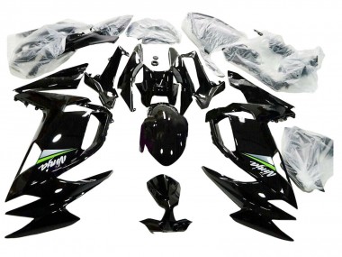 Erschwingliche Kawasaki Ninja 650 EX650 Motorrad Verkleidung 2020-2024 - Glanzendes Schwarz Grun