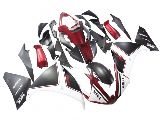 Erschwingliche Yamaha YZF 1000 R1 Motorrad Verkleidung 2009-2011 - Rot Weiss Matt Schwarz