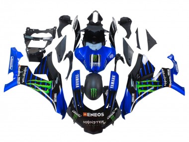 Erschwingliche Yamaha YZF 1000 R1 Motorrad Verkleidung 2015-2019 - Blau Matt Schwarz Grun Monster ENEOS