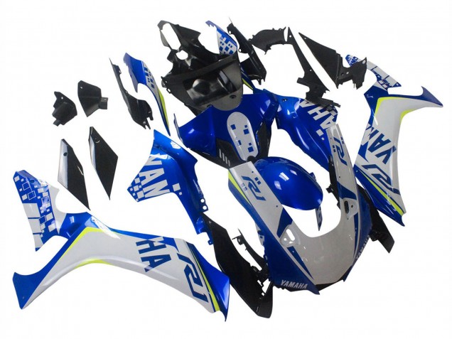 Erschwingliche Yamaha YZF 1000 R1 Motorrad Verkleidung 2020-2025 - Weiss Blau Neon Gelb Glanzendes Schwarz