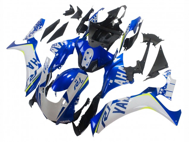 Erschwingliche Yamaha YZF 1000 R1 Motorrad Verkleidung 2020-2025 - Weiss Blau Neon Gelb Glanzendes Schwarz