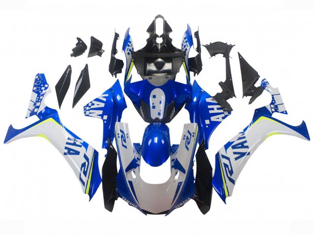 Erschwingliche Yamaha YZF 1000 R1 Motorrad Verkleidung 2020-2025 - Weiss Blau Neon Gelb Glanzendes Schwarz