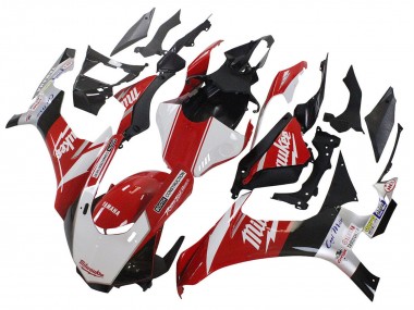 Erschwingliche Yamaha YZF 1000 R1 Motorrad Verkleidung 2020-2025 - Weiss Rot Schwarz Milwaukee