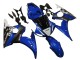 Erschwingliche Yamaha YZF R6S Motorrad Verkleidung 2006-2009 - Blau Weiss Glanzendes Schwarz Yamalube