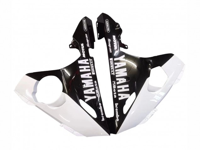 Erschwingliche Yamaha YZF R6 Motorrad Verkleidung 2003-2004 - Weiss Glanzendes Schwarz