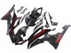 Erschwingliche Yamaha YZF 600 R6 Motorrad Verkleidung 2008-2016 - Glanzendes Schwarz Matt Schwarz Rot Streifen