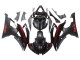Erschwingliche Yamaha YZF 600 R6 Motorrad Verkleidung 2008-2016 - Glanzendes Schwarz Matt Schwarz Rot Streifen