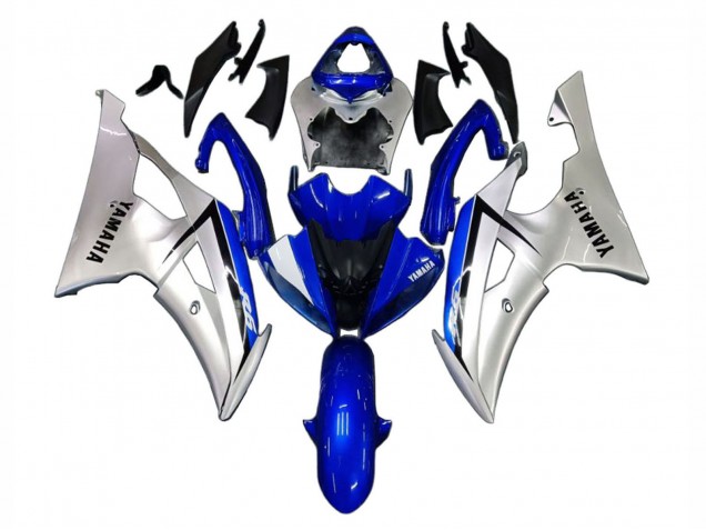 Erschwingliche Yamaha YZF 600 R6 Motorrad Verkleidung 2008-2016 - Silber Blau