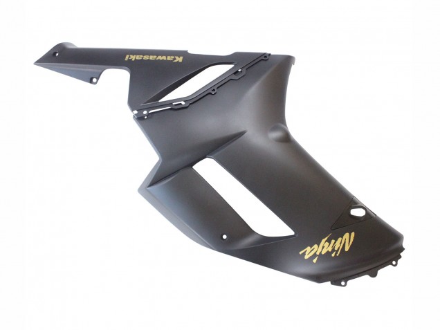 Erschwingliche Kawasaki ZX6R Motorrad Verkleidung 2007-2008 - Matt Schwarz mit Gelb Logo Ninja