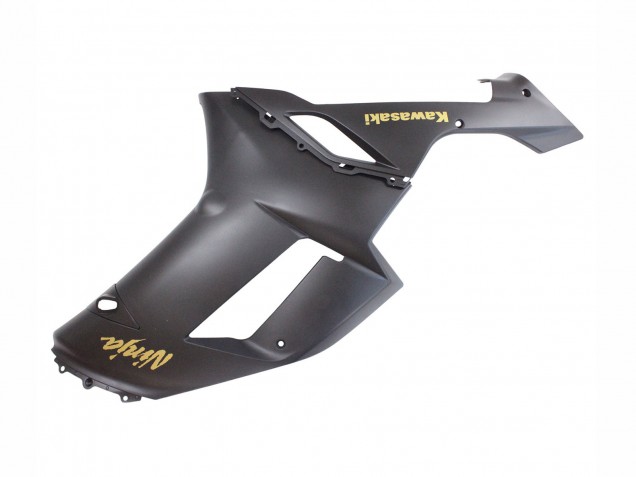 Erschwingliche Kawasaki ZX6R Motorrad Verkleidung 2007-2008 - Matt Schwarz mit Gelb Logo Ninja