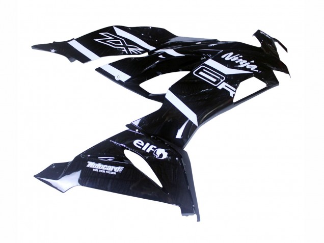 Erschwingliche Kawasaki ZX6R Motorrad Verkleidung 2019-2022 - Glanzendes Schwarz Weiss