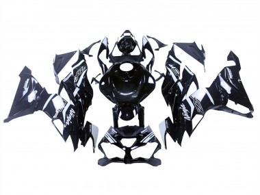 Erschwingliche Kawasaki ZX6R Motorrad Verkleidung 2019-2022 - Glanzendes Schwarz Weiss