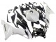 Erschwingliche Kawasaki ZX6R Motorrad Verkleidung 2019-2022 - Weiss Schwarz Carbonfaser