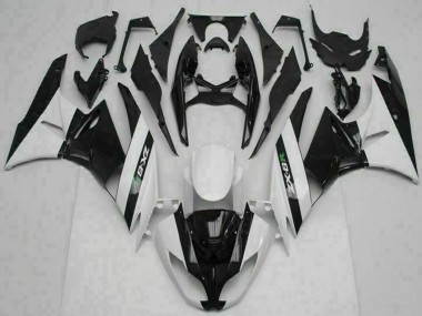 Erschwingliche Kawasaki ZX6R Motorrad Verkleidung 2009-2012 - Glanzendes Schwarz Weiss