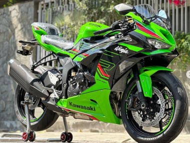 Erschwingliche Kawasaki ZX6R Motorrad Verkleidung 2019-2022 - Grun Glanzendes Schwarz Rot