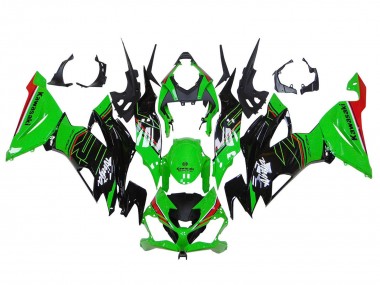 Erschwingliche Kawasaki ZX6R Motorrad Verkleidung 2019-2022 - Grun Glanzendes Schwarz Rot