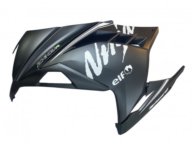 Erschwingliche Kawasaki EX300 Motorrad Verkleidung 2013-2024 - Matt Schwarz Weiss Elf Schnee