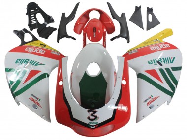 Erschwingliche Aprilia RS125 Motorrad Verkleidung 2000-2005 - Weiss Gelb Grun Schwarz Alitalia 3