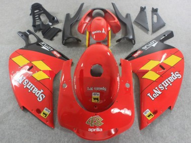 Erschwingliche Aprilia RS125 Motorrad Verkleidung 2000-2005 - Rot Gelb Schwarz Spains No1