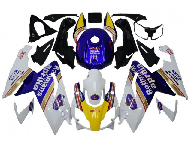 Erschwingliche Aprilia RS125 Motorrad Verkleidung 2006-2011 - Weiss Blau Gelb Rothmans