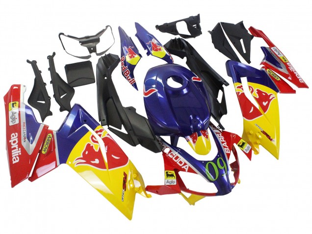 Erschwingliche Aprilia RS125 Motorrad Verkleidung 2006-2011 - Gelb Dunkel Blau Red Bull