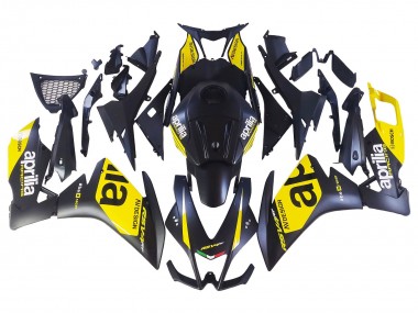 Erschwingliche Aprilia RS4 50 125 Motorrad Verkleidung 2012-2018 - Gelb Matt Schwarz