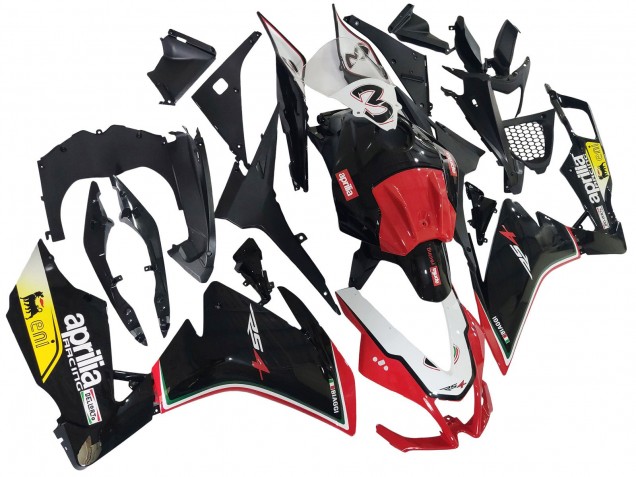 Erschwingliche Aprilia RS4 50 125 Motorrad Verkleidung 2012-2018 - Weiss Rot Gelb Glanzendes Schwarz