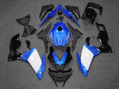 Erschwingliche Aprilia RS4 50 125 Motorrad Verkleidung 2012-2018 - Blau Weiss Glanzendes Schwarz