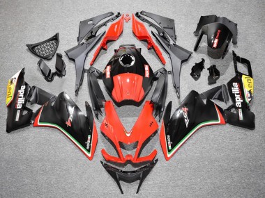 Erschwingliche Aprilia RS4 50 125 Motorrad Verkleidung 2012-2018 - Rot Gelb Glanzendes Schwarz