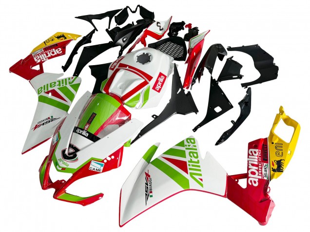 Erschwingliche Aprilia RS4 50 125 Motorrad Verkleidung 2012-2018 - Weiss Rot Grun Gelb Alitalia