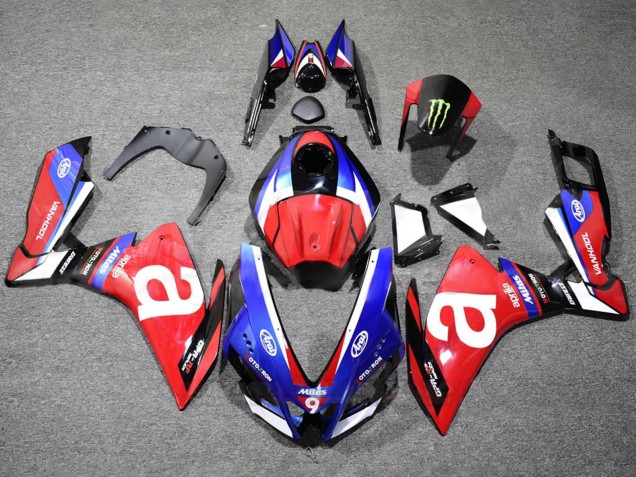 Erschwingliche Aprilia RS4 50 125 Motorrad Verkleidung 2012-2018 - Weiss Blau Rot