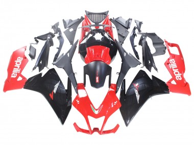 Erschwingliche Aprilia RS4 50 125 Motorrad Verkleidung 2012-2018 - Rot Glanzendes Schwarz