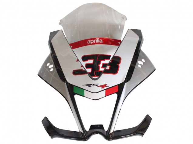 Erschwingliche Aprilia RS4 50 125 Motorrad Verkleidung 2012-2018 - Silber Rot Glanzendes Schwarz