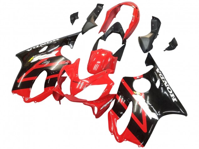 Erschwingliche Honda CBR600 F4i Motorrad Verkleidung 2004-2007 - Rot Glanzendes Schwarz