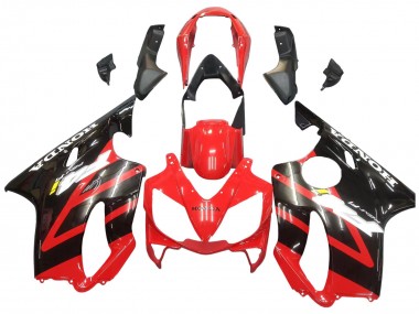Erschwingliche Honda CBR600 F4i Motorrad Verkleidung 2004-2007 - Rot Glanzendes Schwarz