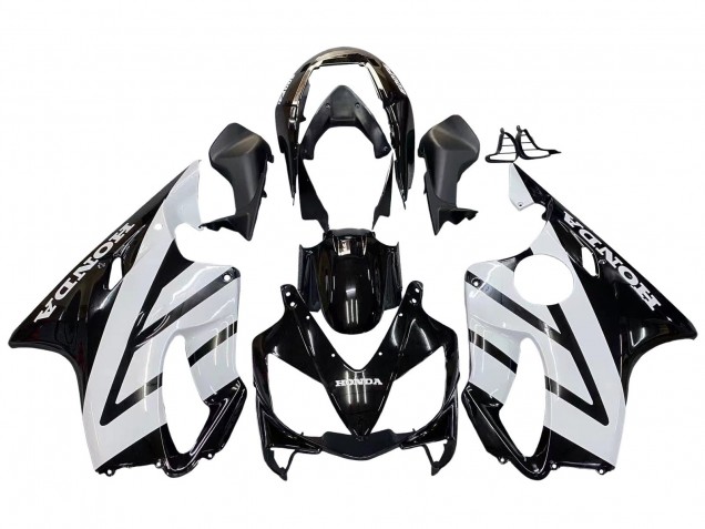 Erschwingliche Honda CBR600 F4i Motorrad Verkleidung 2004-2007 - Weiss Glanzendes Schwarz