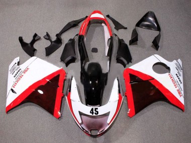 Erschwingliche Honda CBR1100XX Blackbird Motorrad Verkleidung 1996-2007 - Weiss Rot Glanzendes Schwarz