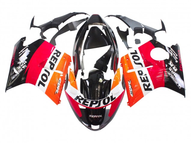 Erschwingliche Honda CBR1100XX Blackbird Abs Motorrad Verkleidungen 1996-2007 - Orange Weiss Rot Glanzendes Schwarz Repsol