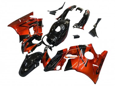 Erschwingliche Honda CBR600 F2 Motorrad Verkleidung 1991-1994 - Orange Glanzendes Schwarz