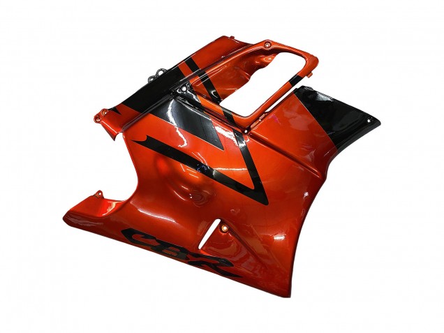 Erschwingliche Honda CBR600 F2 Motorrad Verkleidung 1991-1994 - Orange Glanzendes Schwarz