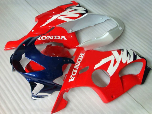 Erschwingliche Honda CBR600 F4 Motorrad Verkleidung 1999-2000 - Weiss Rot Dunkel Blau