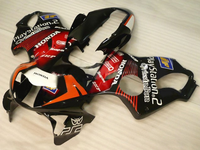 Erschwingliche Honda CBR600 F4 Motorrad Verkleidung 1999-2000 - Glanzendes Schwarz Rot Weiss PlayStation 2