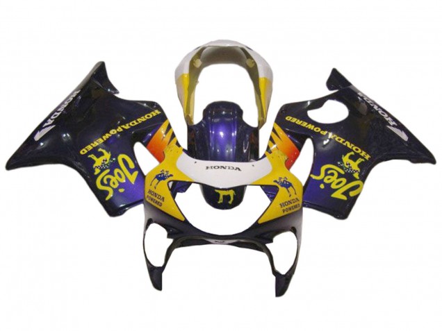 Erschwingliche Honda CBR600 F4 Motorrad Verkleidung 1999-2000 - Weiss Gelb Glanzendes Schwarz Joes
