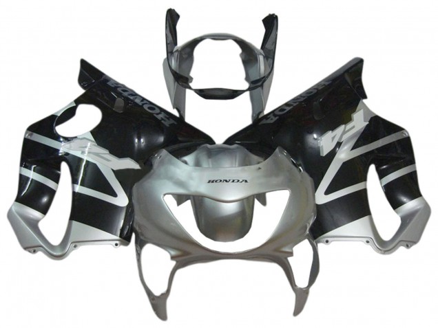 Erschwingliche Honda CBR600 F4 Motorrad Verkleidung 1999-2000 - Silber Glanzendes Schwarz