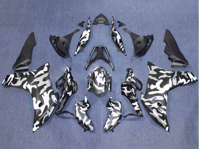 Erschwingliche Honda CBR600F Motorrad Verkleidung 2011-2013 - Schwarz Weiss Camouflage