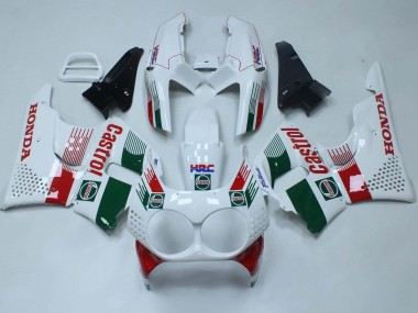 Erschwingliche Honda CBR900RR 893 Motorrad Verkleidung 1992-1993 - Weiss Rot Grun Castrol HRC